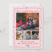 可愛予測できないドードルカスタムクリスマス写真おもしろいピンク シーズンカード (裏面)