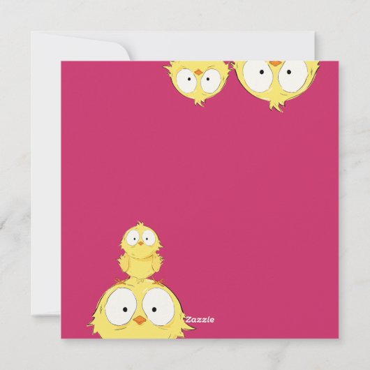 可愛予測できない「ハッピーイースターよ熱狂するひよこ」 | シーズンカード (裏面)