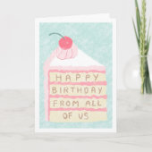 可愛企業のいさくらんぼケーキスライスハッピーバースデー カード (正面)