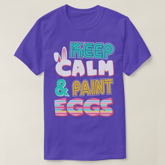 可愛保い絵を描卵イースターバニおもしろいー Tシャツ (デザイン正面)