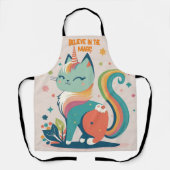 可愛信じい「魔法」子猫・ユニコーン エプロン (正面)