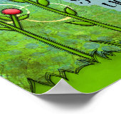 可愛前向きい考えドードルの花のポスター ポスター (角)