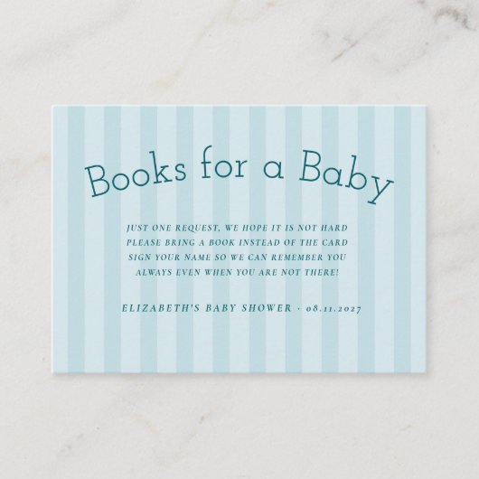 可愛名門私立校風のいストライプベビー本 エンクロージャーカード (正面)