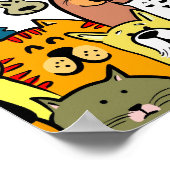 可愛図解入りの、写真付きのい猫と犬 ポスター (角)