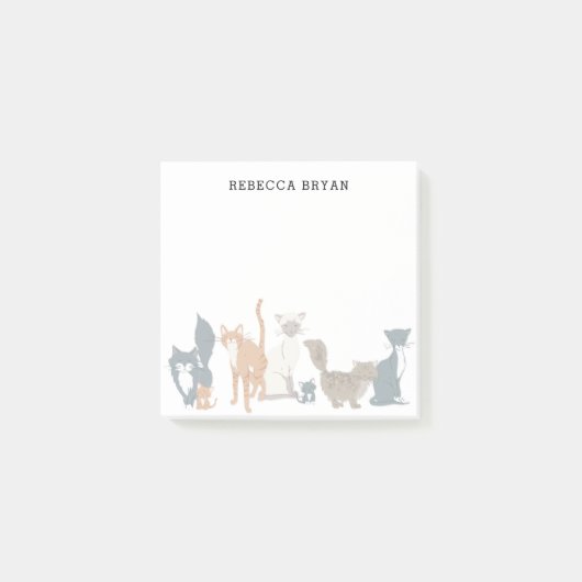 可愛図解入りの、写真付きのい猫種パーソナライズされた01 ポストイット (正面)