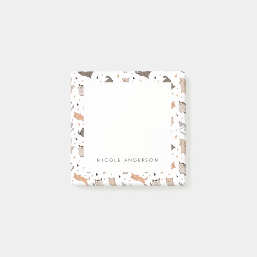 可愛図解入りの、写真付きのい猫 ポストイット (正面)