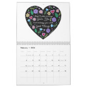 可愛図解入りの、写真付きのい聖句のカスタム カレンダー (2月 2026)