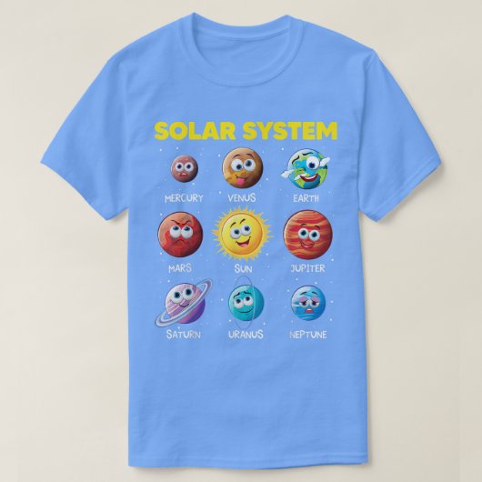 可愛太陽のいおもしろい顔宇宙学 Tシャツ (デザイン正面)