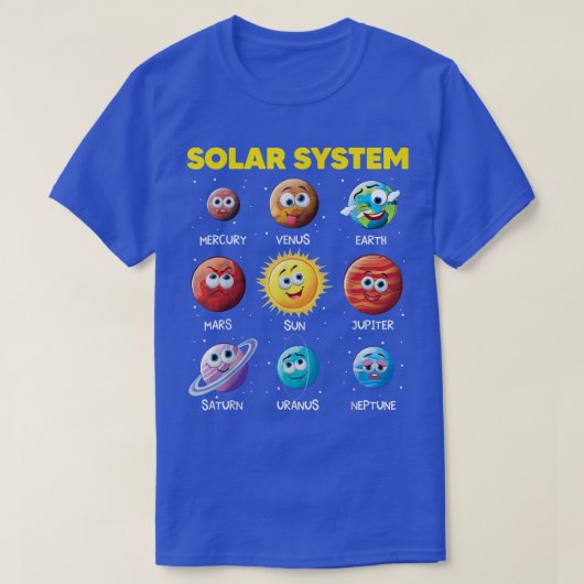 可愛太陽のいおもしろい顔宇宙学 Tシャツ (デザイン正面)