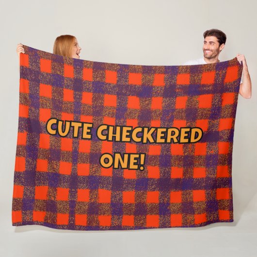 可愛市松模様にいやつ！ フリースブランケット (インサイチュ)