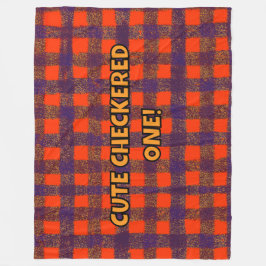 可愛市松模様にいやつ！ フリースブランケット