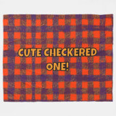 可愛市松模様にいやつ！ フリースブランケット (正面(横))
