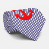 可愛市松模様にいギンガム柄と赤いかり ネクタイ (ロール)