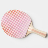 可愛市松模様にいピンクのオレンジ 卓球ラケット (横)