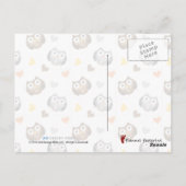 可愛市松模様にいフクロウ柄 ポストカード (裏面)