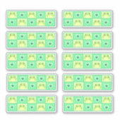 可愛市松模様にい緑のカエルハートとキラキラ シール (正面)