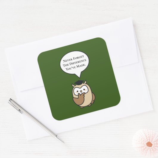 可愛忘れいフクロウを作った違いは決して無い スクエアシール (封筒)