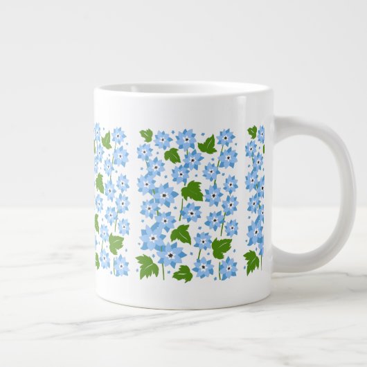 可愛忘れい青い鼻の花 ジャンボコーヒーマグカップ (右)