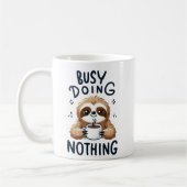 可愛忙しい皮肉なおもしろいだらけ コーヒーマグカップ (左)