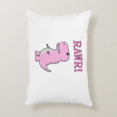 可愛怒いピンクの漫画Tレックス恐竜 アクセントクッション (正面(垂直))