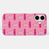 可愛怒いピンクの漫画Tレックス恐竜 Case-Mate iPhoneケース (裏面 (横))