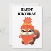 可愛怒いリスル、誕生日をバンドルおもしろいした シーズンカード (正面)