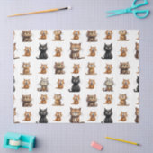 可愛怒い不機嫌黒猫・グレー猫・ブラウン猫 薄葉紙 (クラフト)