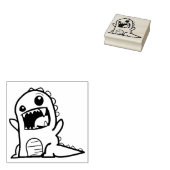 可愛怒い恐竜の漫画 ラバースタンプ (押印)