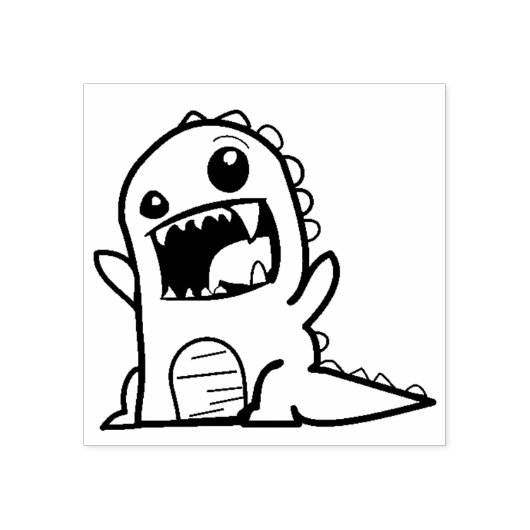 可愛怒い恐竜の漫画 ラバースタンプ (インプリント)