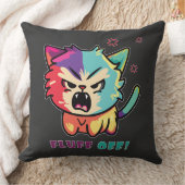 可愛怒い猫が毛羽立つ。 クッション (ブランケット)