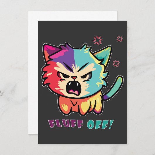 可愛怒い猫が毛羽立つ。 ノートカード (正面/裏面)