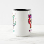 可愛怒い猫が毛羽立つ。 マグカップ (中央)