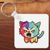 可愛怒い猫が鳴く。 キーホルダー (正面)