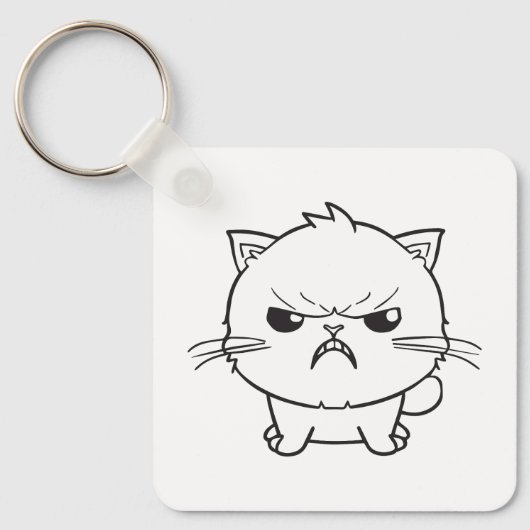 可愛怒い猫が鳴く。 キーホルダー (正面)