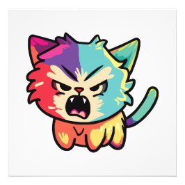 可愛怒い猫が鳴く。 フォトプリント           