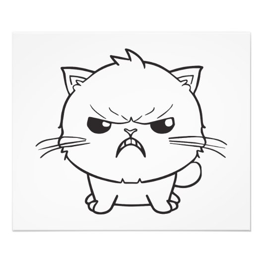 可愛怒い猫が鳴く。 フォトプリント            (正面)