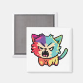 可愛怒い猫が鳴く。 マグネット (正面/裏面)