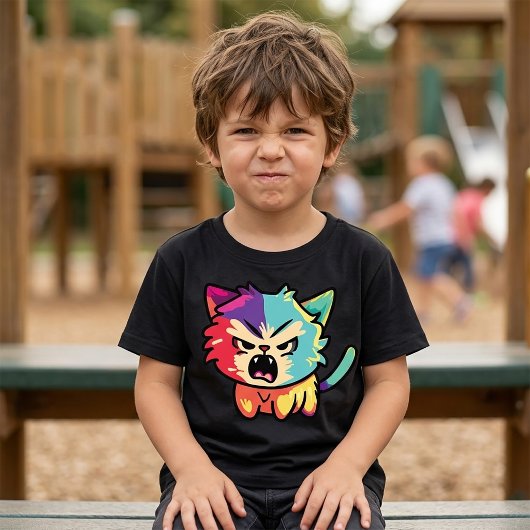 可愛怒い猫が鳴く。 Tシャツ