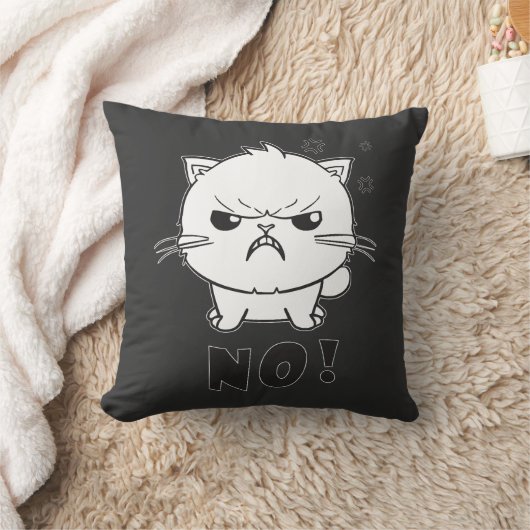 可愛怒い猫が鳴る。 クッション (ブランケット)