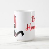 可愛怒い黒バーフグ子猫 コーヒーマグカップ (中央)