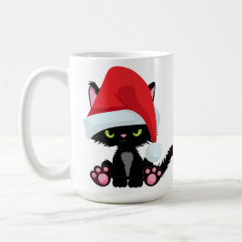可愛怒い黒バーフグ子猫 コーヒーマグカップ