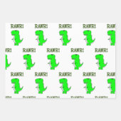 可愛怒いTレックスディノRAWR ラッピングペーパーシート (正面3)