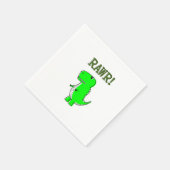 可愛怒いTレックスRAWR スタンダードカクテルナプキン (角)