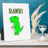 可愛怒いTレックスRAWR フォトプラーク (側面)