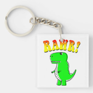 可愛怒いTレックスRAWR Groovy文字 キーホルダー