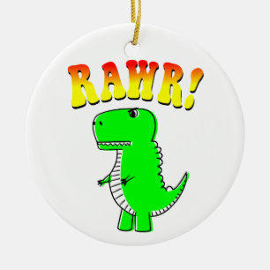 可愛怒いTレックスRAWR Groovy文字 セラミックオーナメント