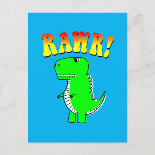 可愛怒いTレックスRAWR Groovy文字 ポストカード