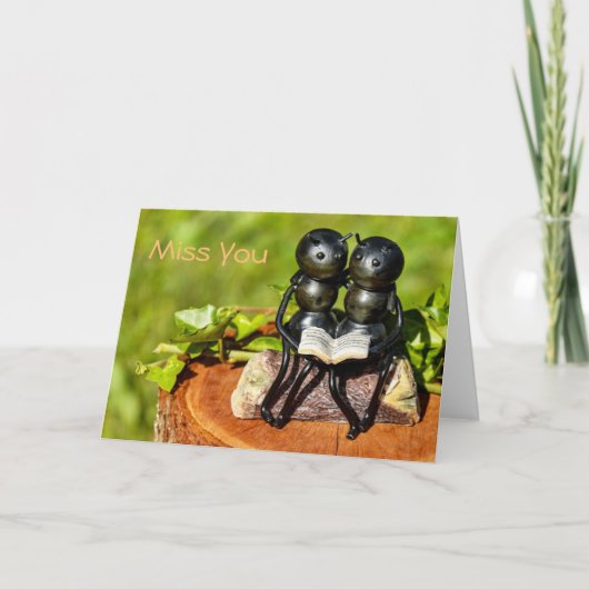 可愛恋しく思いアント2匹の「あ読あ」カードが本 カード (正面)