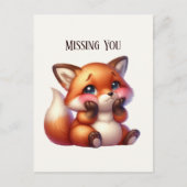 可愛恋しく思いキツネ ポストカード (正面)