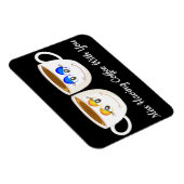 可愛恋しく思いコーヒーカップでコーヒーを飲むの マグネット (右側)